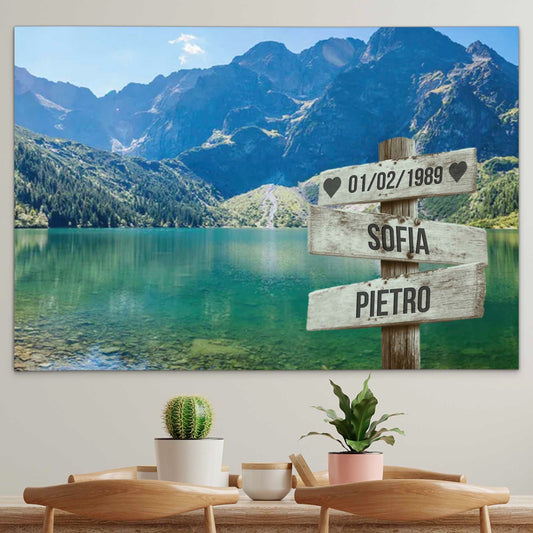 TELA PERSONALIZZATA "LAGO DI MONTAGNA COPPIA"